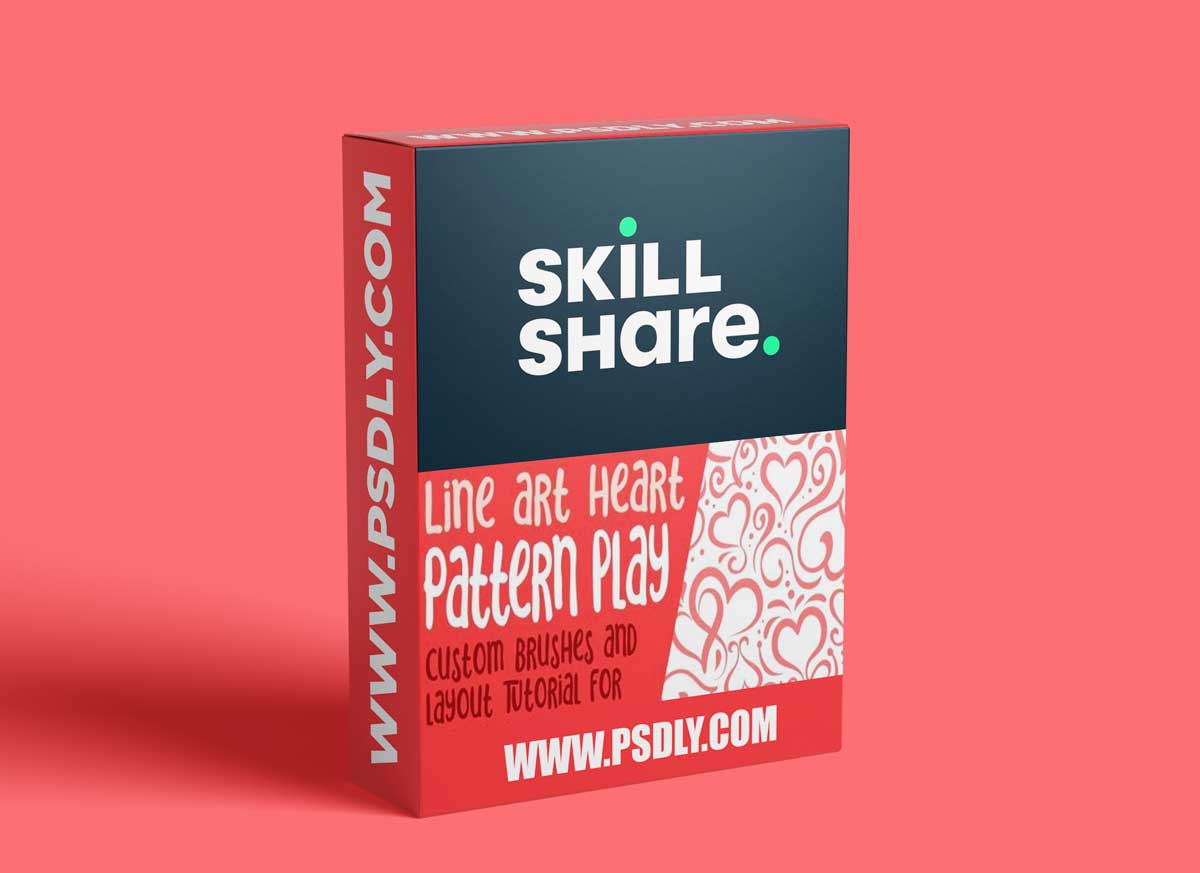 Line-Art Heart Pattern Play - Brushes and Layout Repeat Patterns