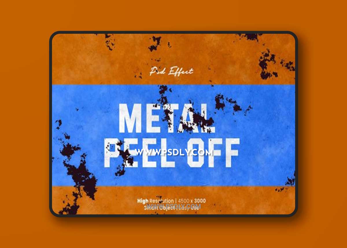 Metal paint peeling off psd effect