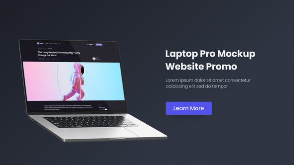Videohive NoteBook Pro - Promo Realistic Mockup Laptop Website 35352728