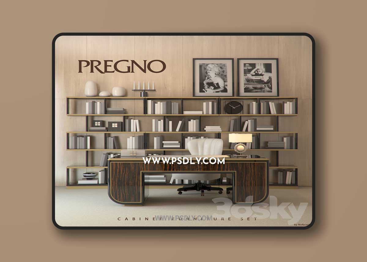 Pregno cabinet set 3D Model