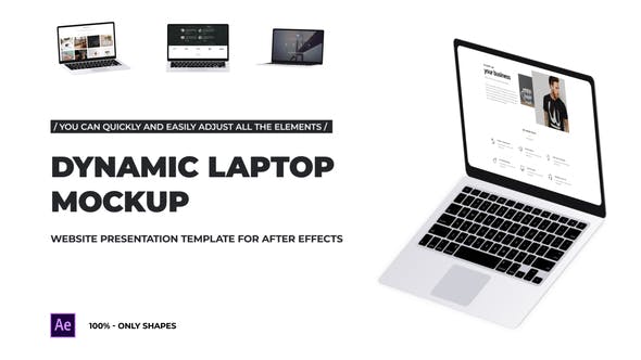 Videohive Dynamic Laptop Mockup - Website Presentation 35061444