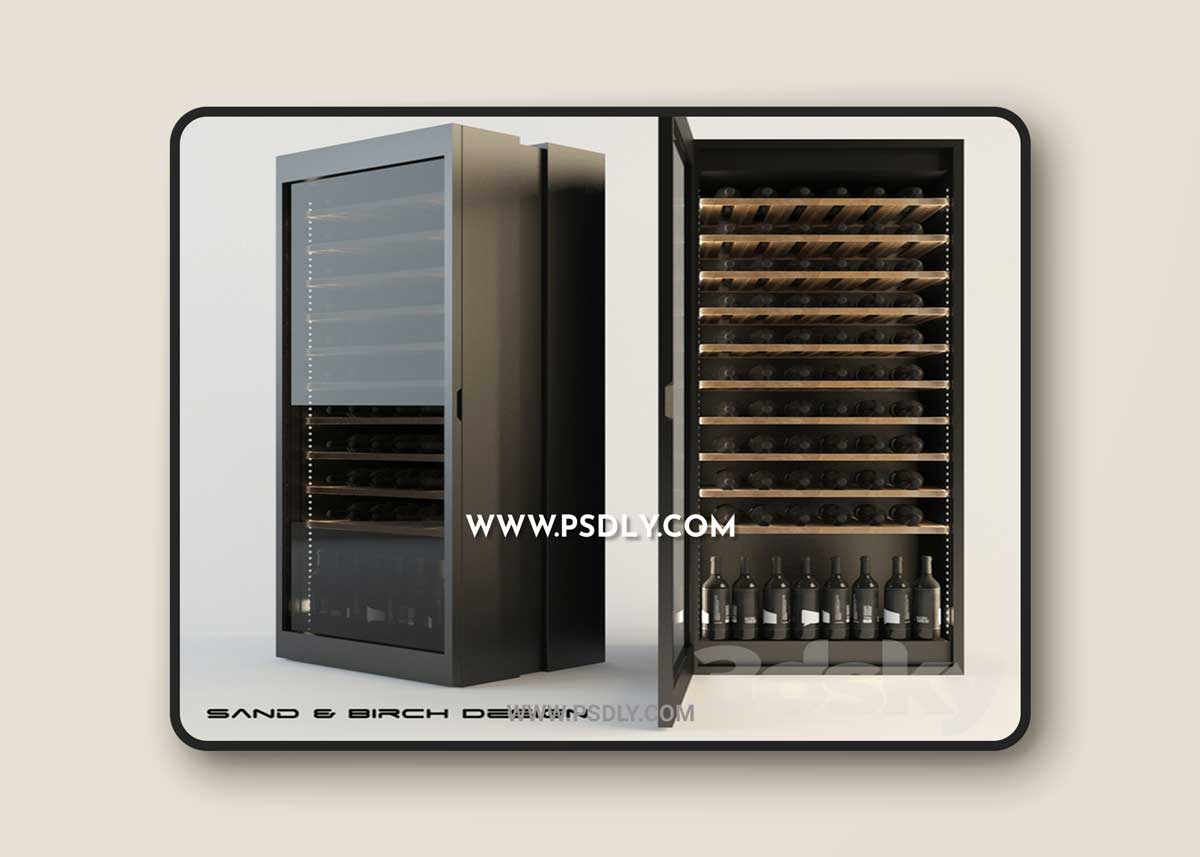 Sand birch HT LUX winecellar 3D Model