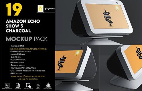 CreativeMarket - Echo Show 5 Mockup 6833227