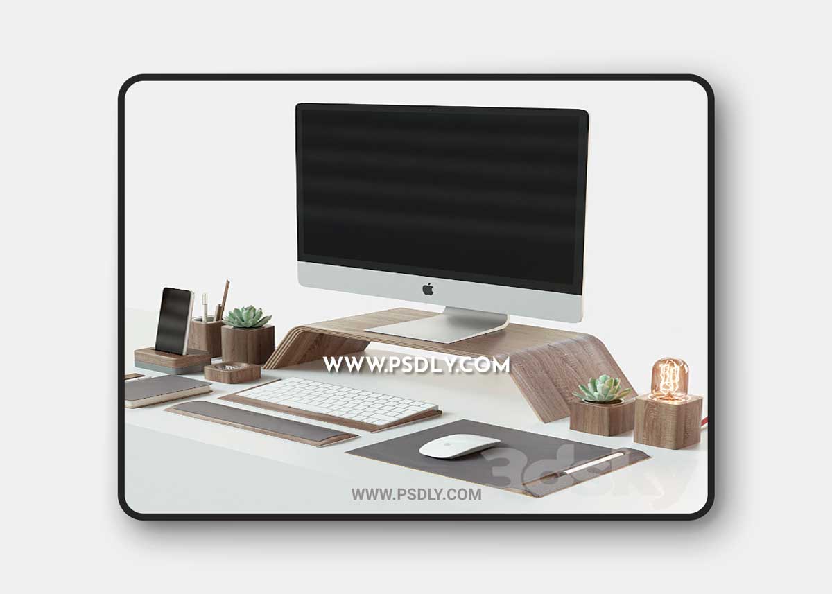 Set for desktop iMac & Grovemade 3D Model