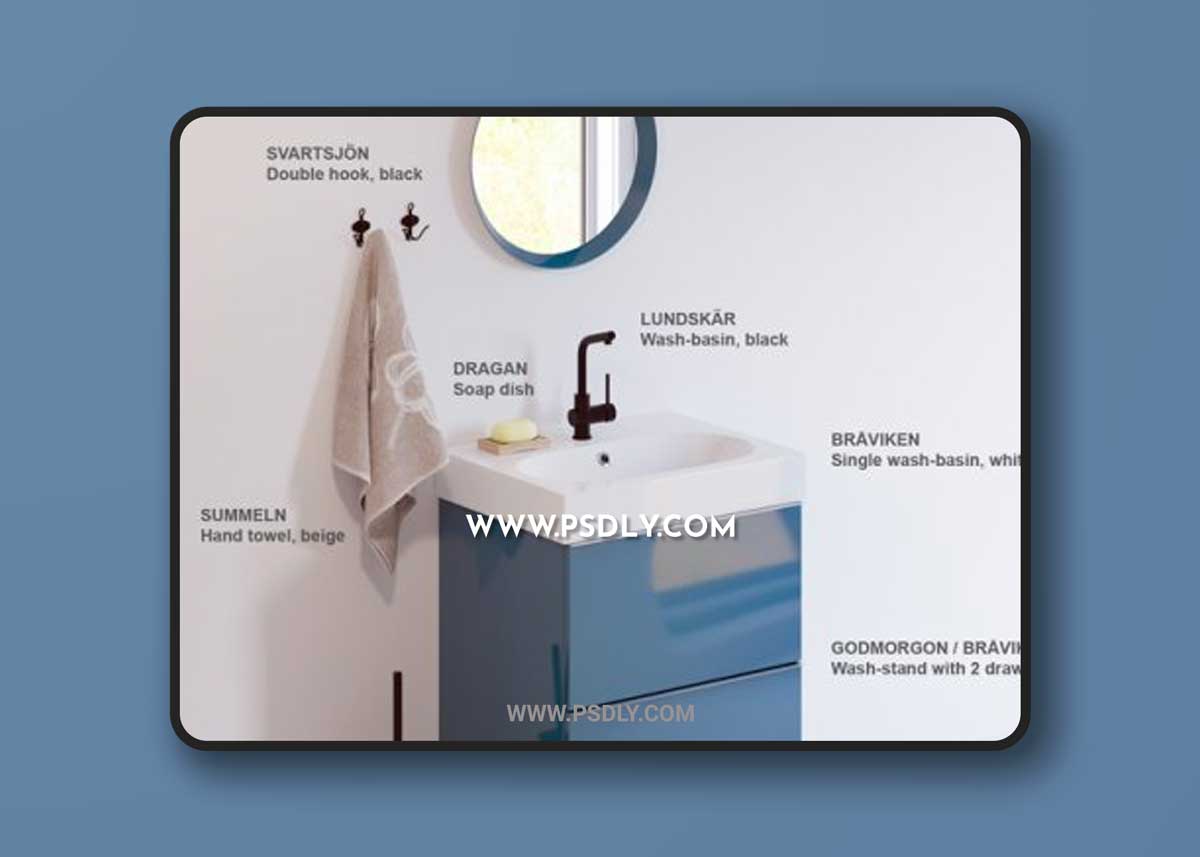 Set of bathroom furniture IKEA 3D Models