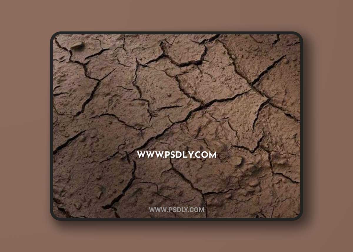 Soil Cracked PBR Material 3D Model