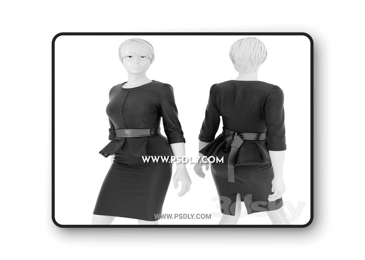 Suit female mannequin 3D Model
