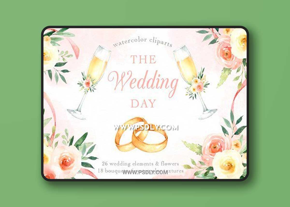 The Wedding Day Watercolor Clip Art 2514477