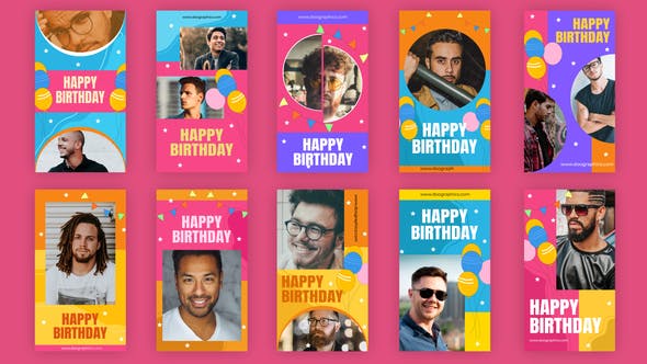 Videohive Happy Birthday Instagram Stories 35445811
