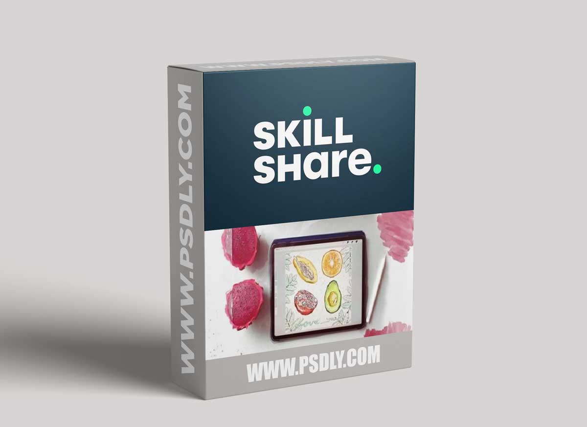 Watercolor postcard in Procreate - digital painting