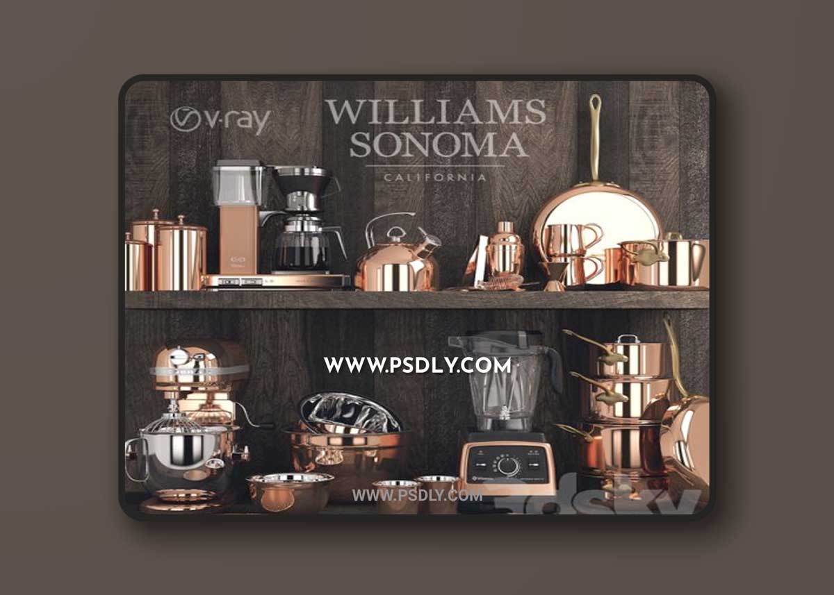 Williams Sonoma Copper Set 3D Model