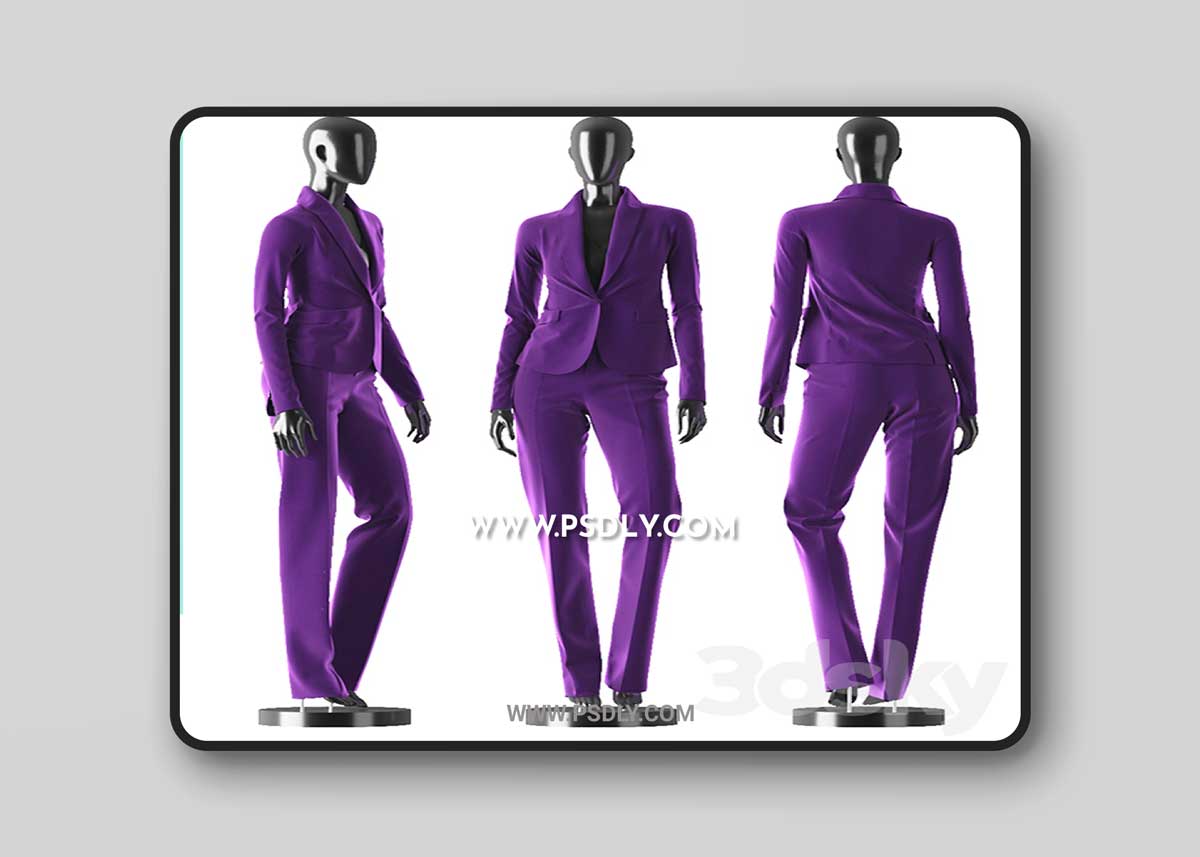 Woman Purple Suit 3D Model