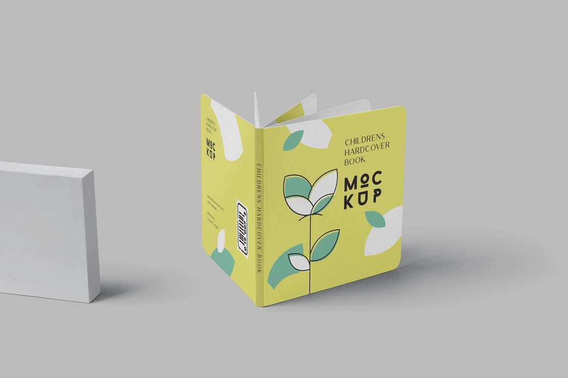 CreativeMarket - Round Edge Square Hard Book Mockups 6843965