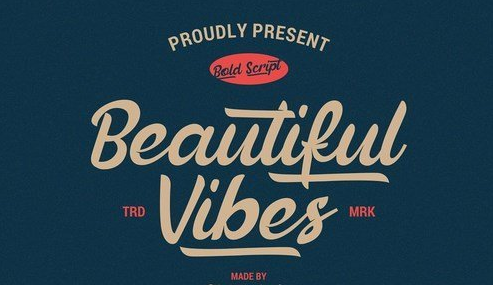 Beautiful Vibes - Bold Script Font 4564344