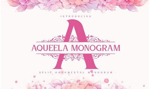 Aqueela Split Monogram Font