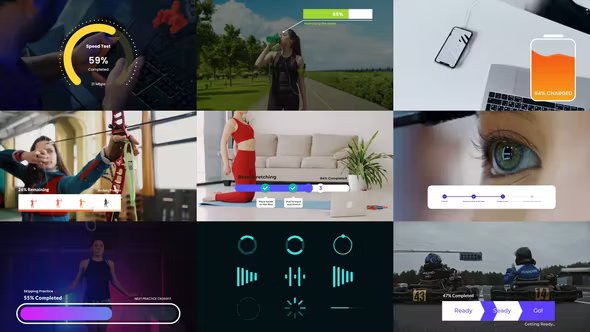 Videohive Loaders, Spinners & Progress Bars Pack 35195299