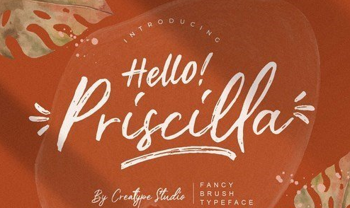 Priscilla Fancy Brush Typeface