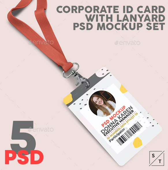 GraphicRiver - Corporate ID Card With Lanyard PSD Mockup 24204074