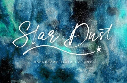 Star Dust Font & watercolor textures 2005572