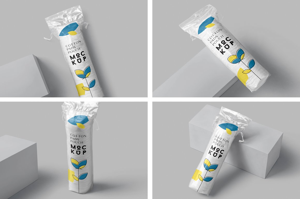 CreativeMarket - Round Cotton Pad Pack Mockups 6849711