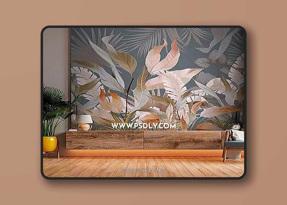 3D texture Exotic leaves close up