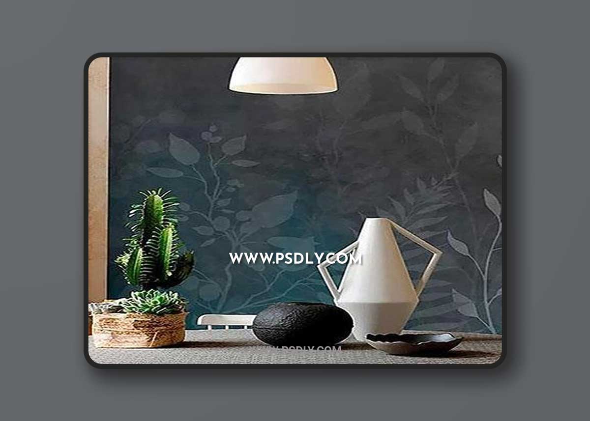 3D texture Plant silhouettes on a dark background