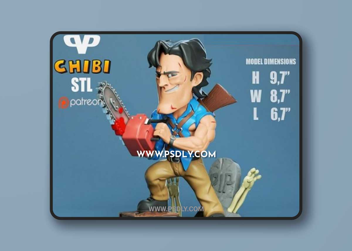 3DXM - Ash Evil Dead Chibi 3D Model