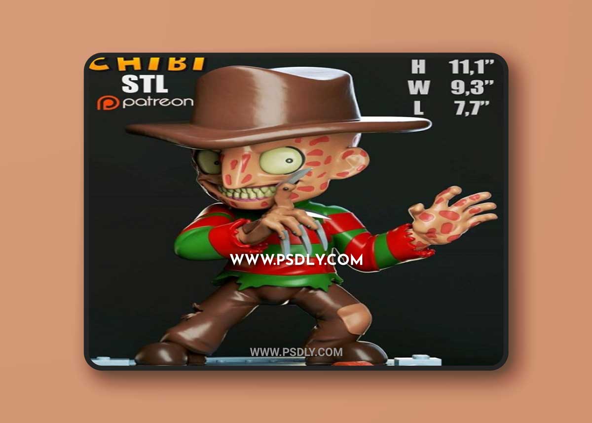 3DXM - Freddy Krueger Chibi 3D Model