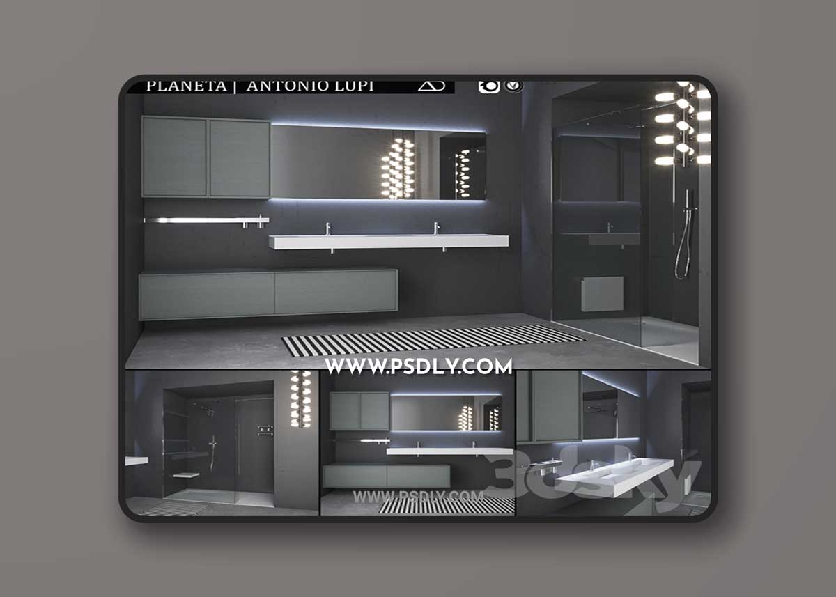 Bathroom furniture set Planeta 3D Model