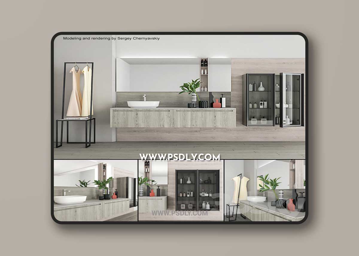 Bathroom furniture set Rush 3D Model