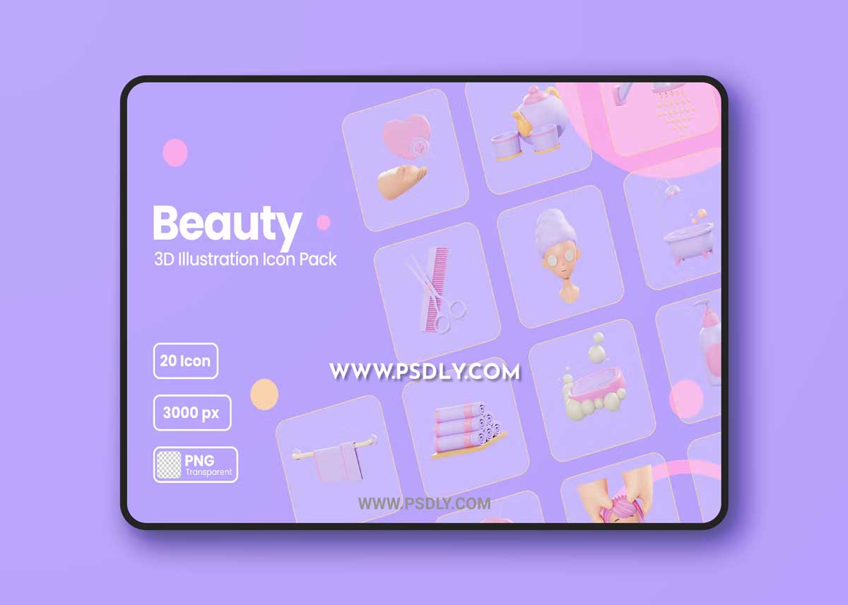 Beauty - 3D Illustration Icon Pack EECKKXP