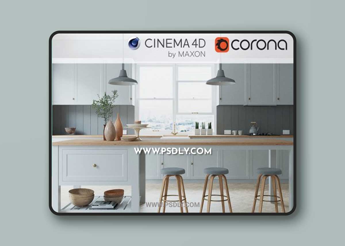 CGTrader - Octane Cinema 4D Scene files - French Country Kitchen Interior