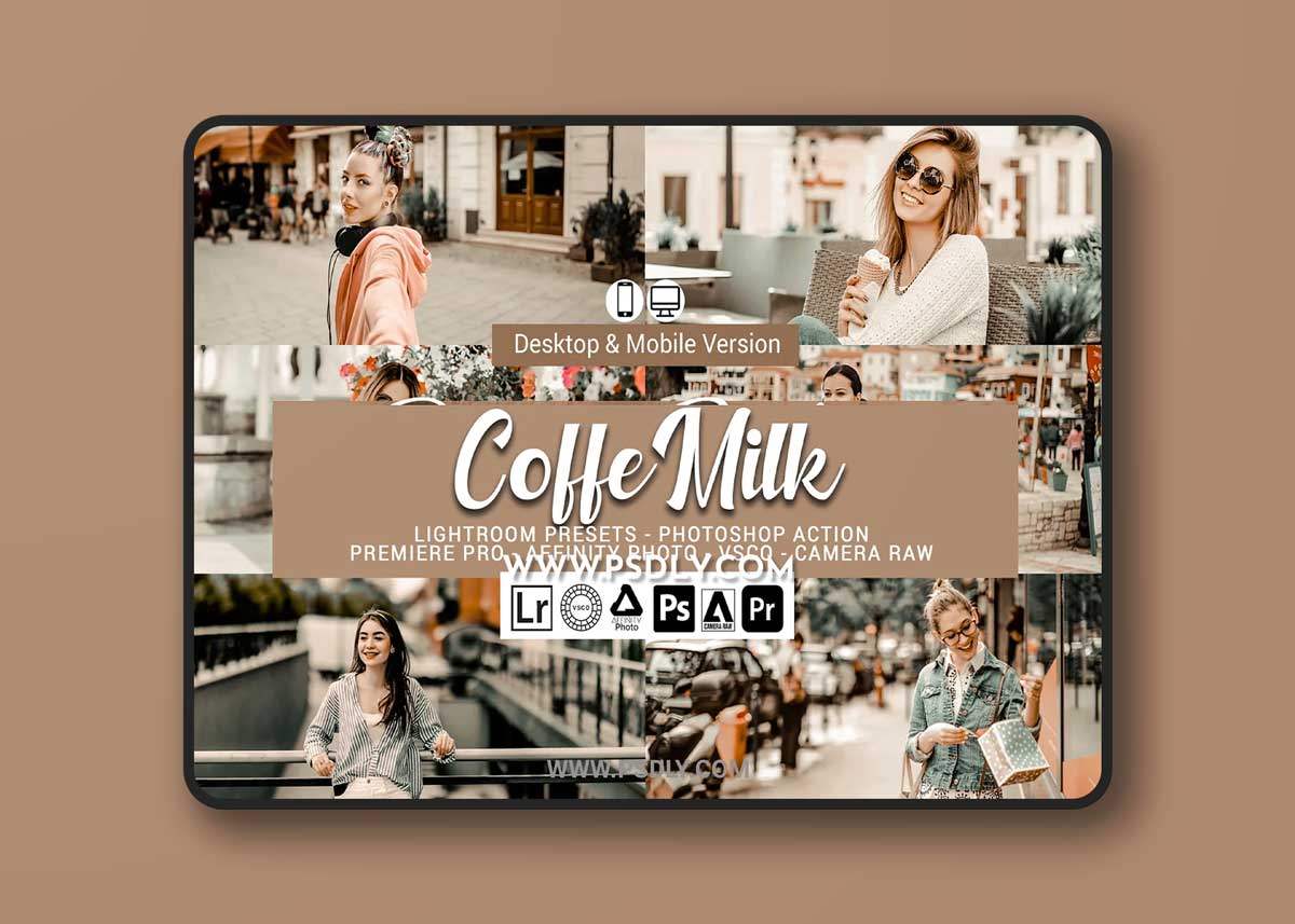 CreativeMarket - Coffe Milk Presets,Photoshop actions 5689373