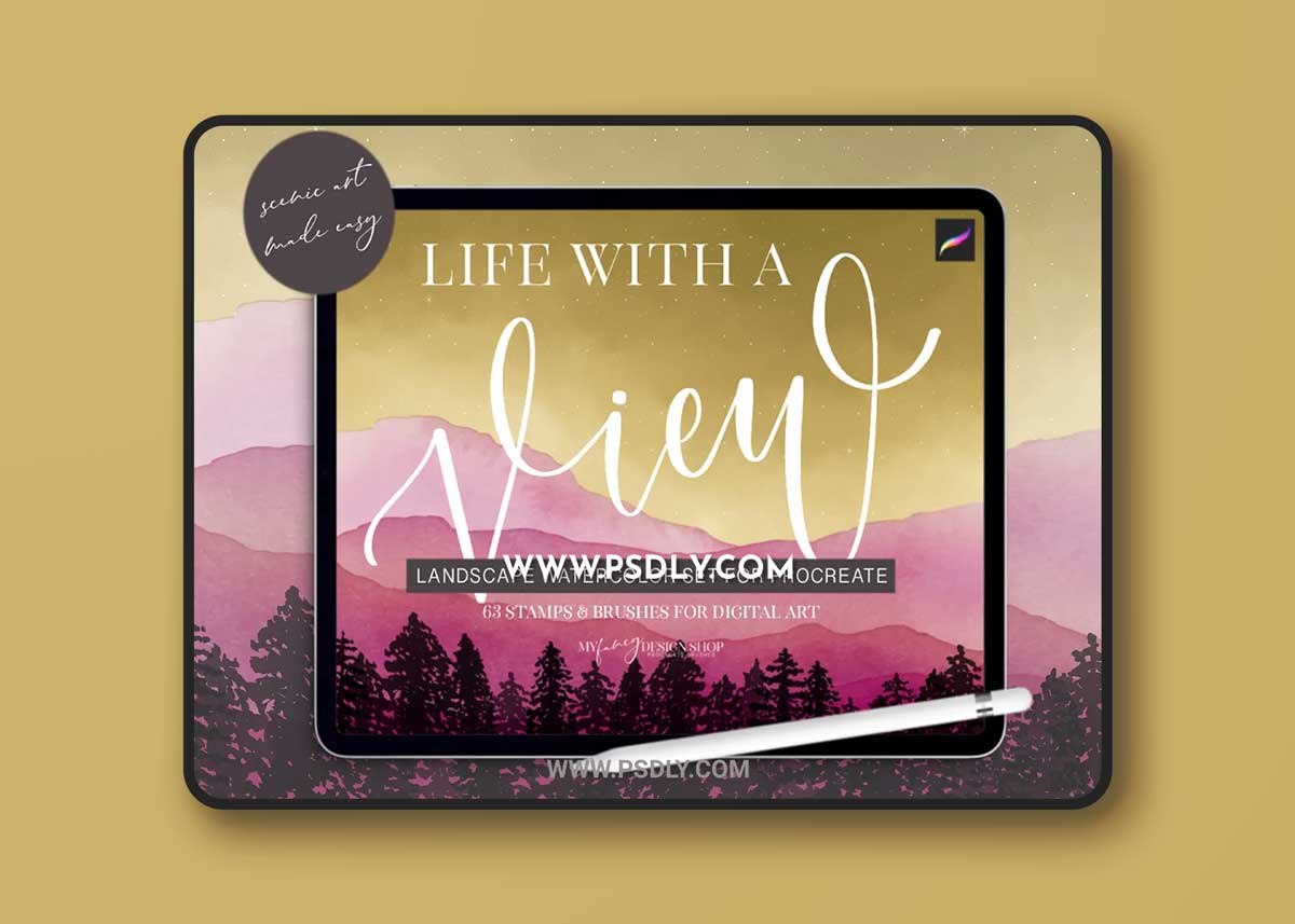 CreativeMarket - Procreate Landscape Watercolor Set 6793096