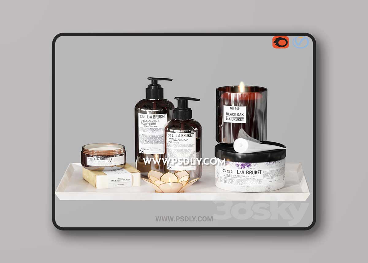 Decorative set LA BRUKET 02 3D Model