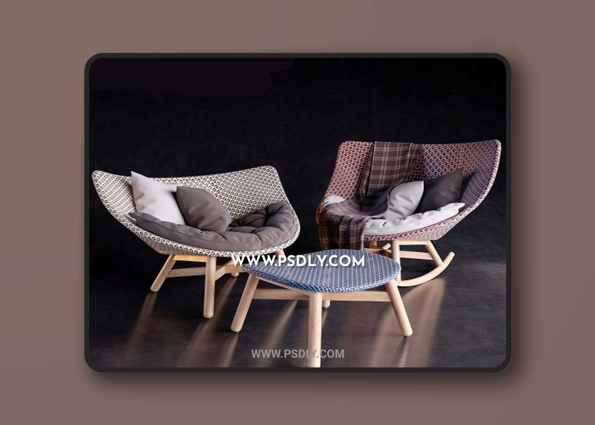 Dedon Mbrace armchair and table
