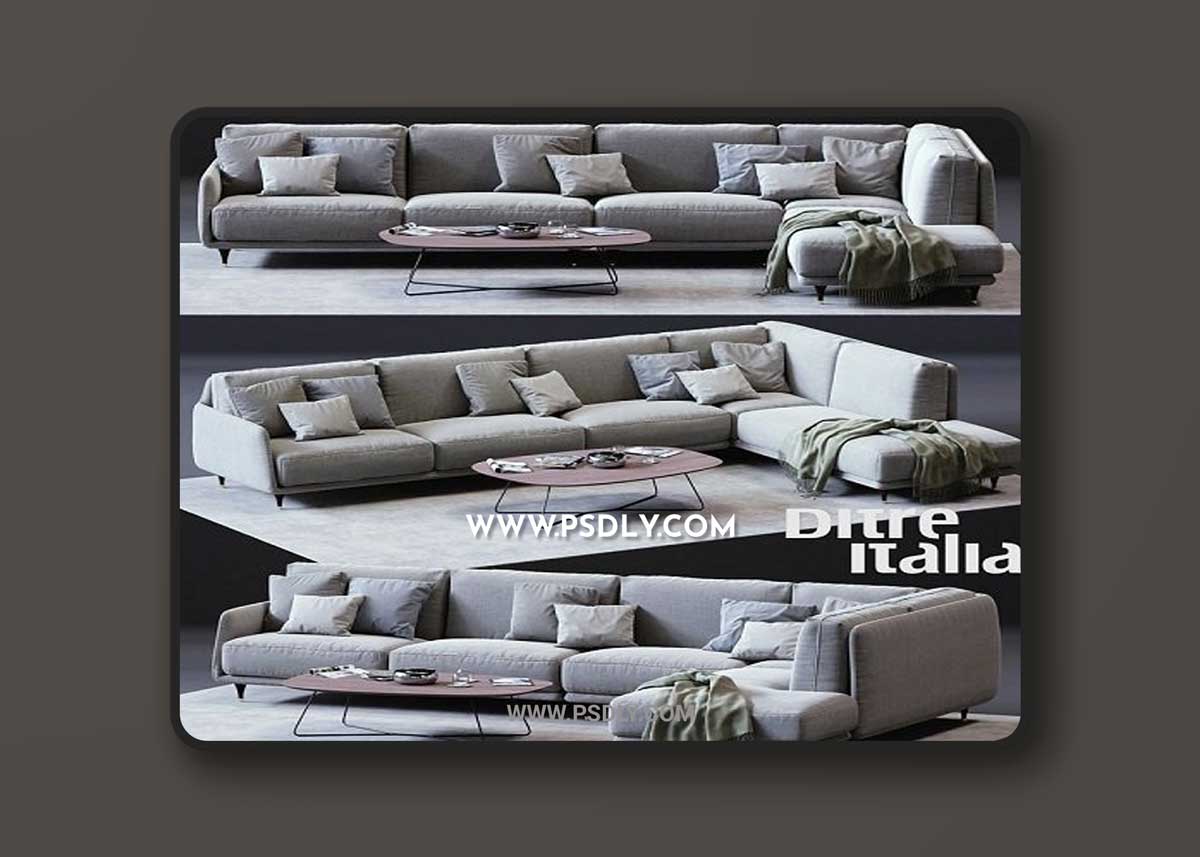Ditre Italia Elliot corner sofa 3D Model