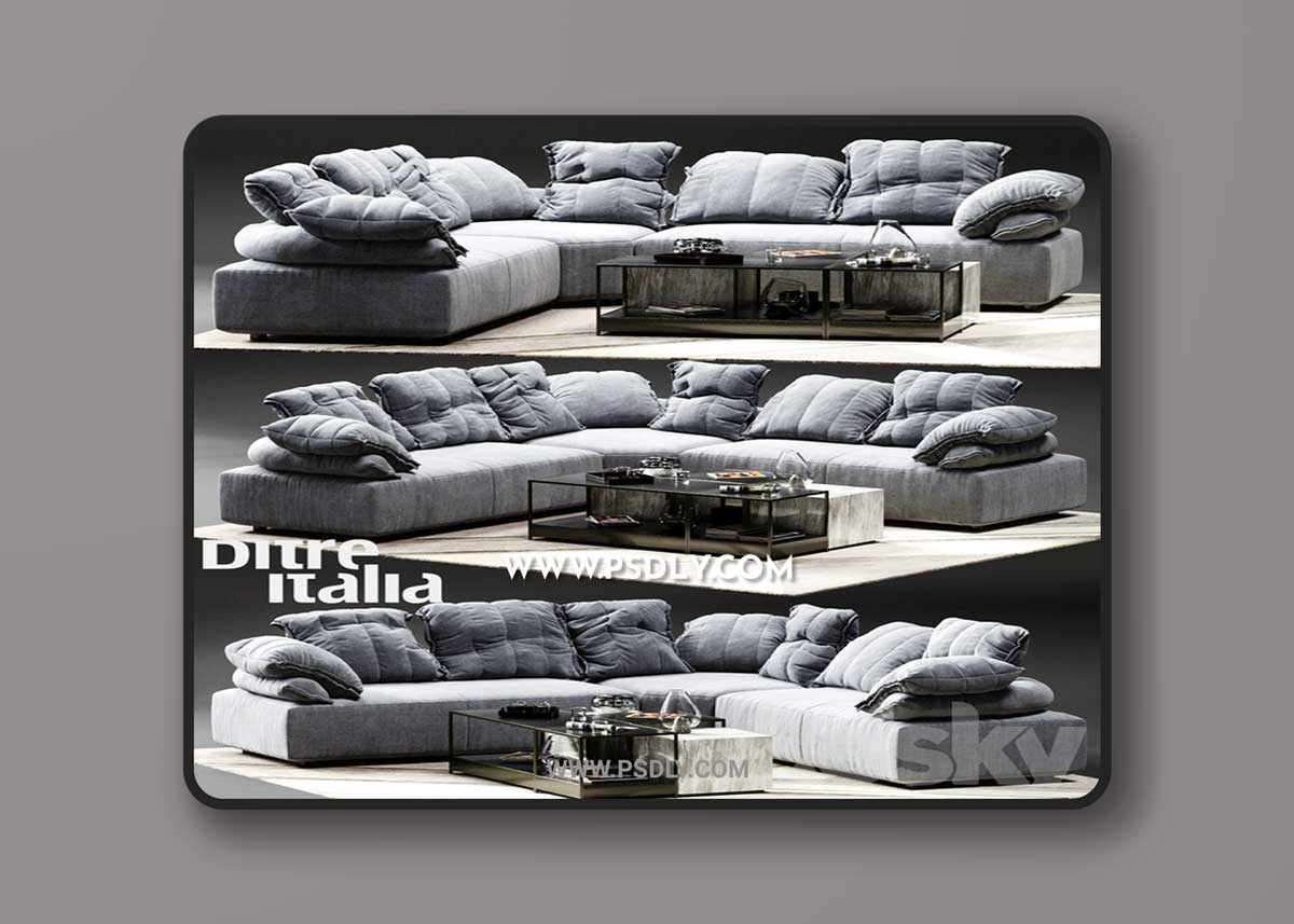 Ditre Italia Flick-Flack Corner Sofa 3D Model