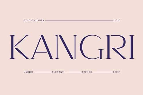 Kangri: Unique Elegant Stencil Serif 4752804