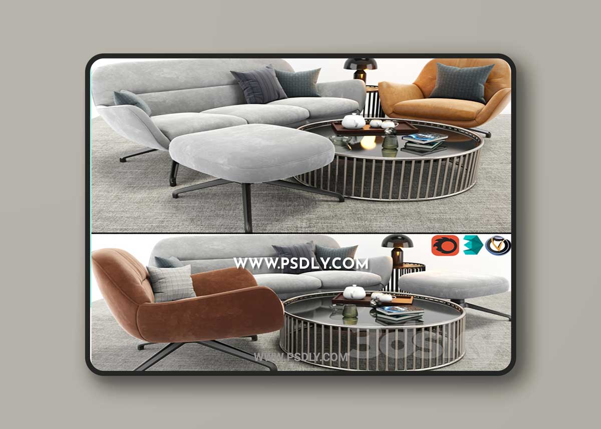 Minotti Jensen Arm Chair And Sofa Set