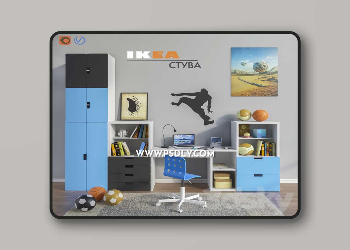 Modular furniture and accessories for a children's room IKEA set 1