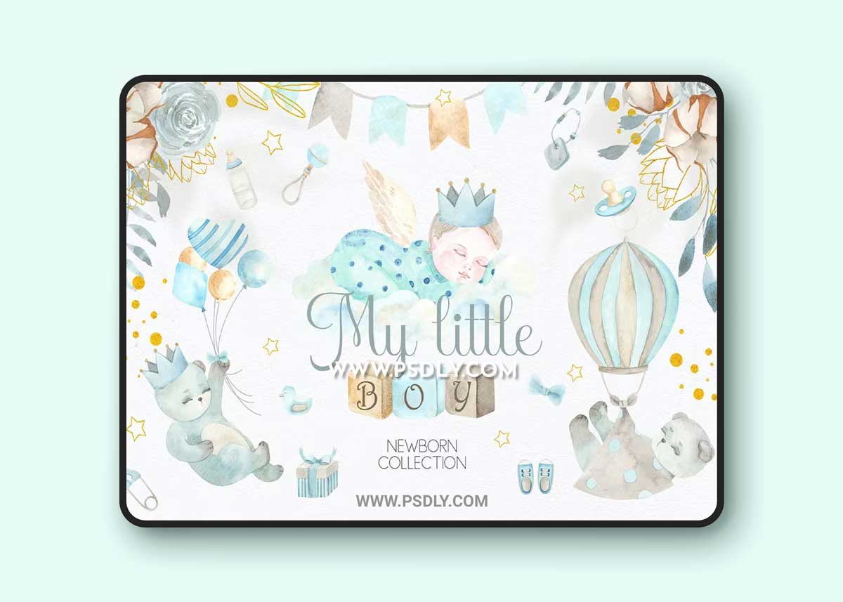 My little boy. Watercolor collection XZSKG5S