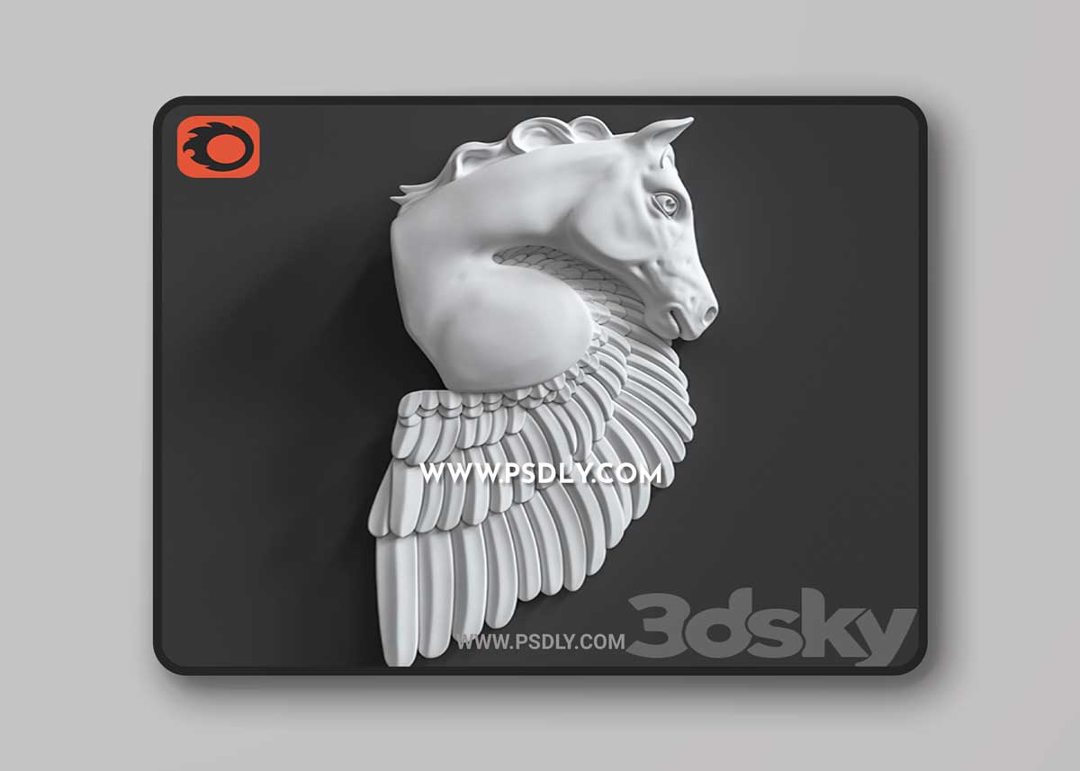 Pegasus Horse Wall Sculpture 3D Model