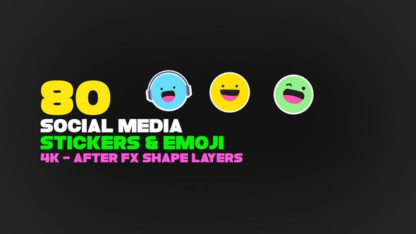 Videohive Emoji And Social Media Stickers 4K Pack 36353407
