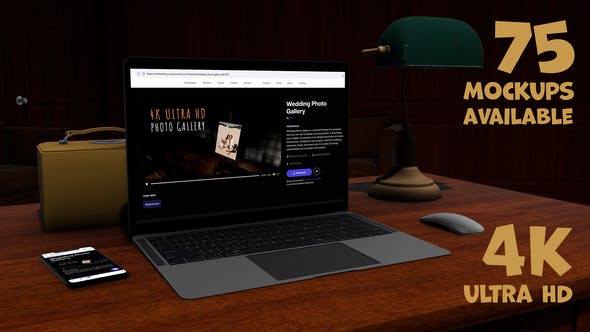 Videohive Vintage Laptop and Smartphone Mockups Pack 36345634