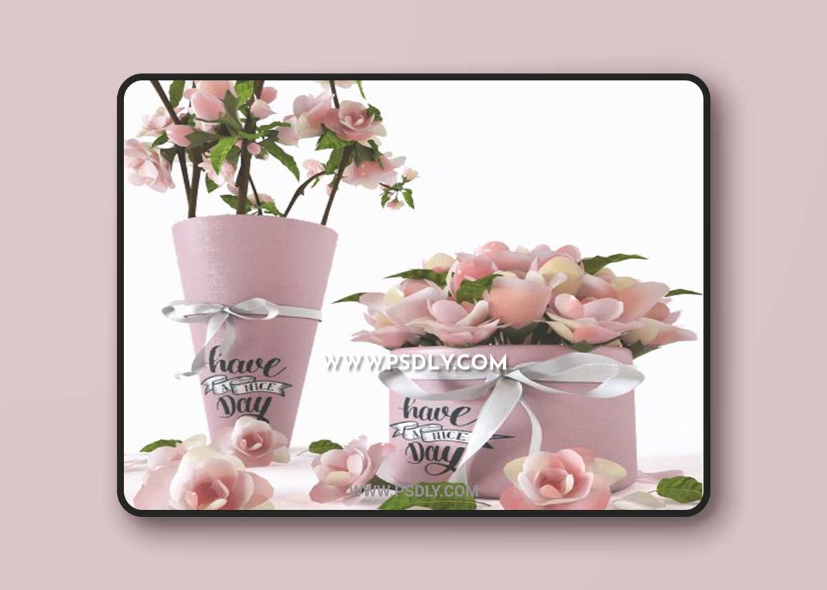 Rose flowers set 3D Model