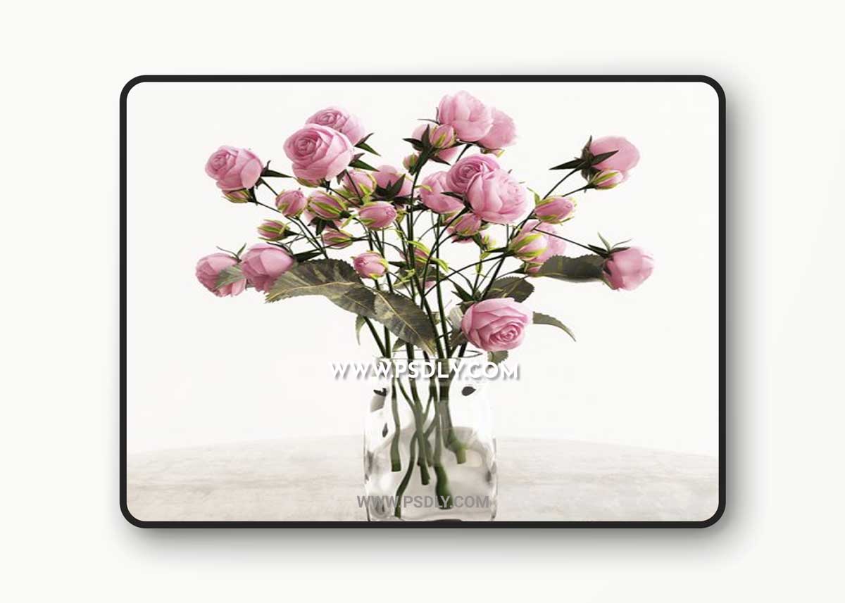 Roses bouquet 4 3D Model