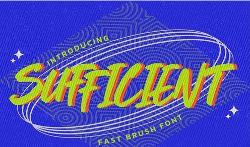 SUFFICIENT - Fast Brush Font