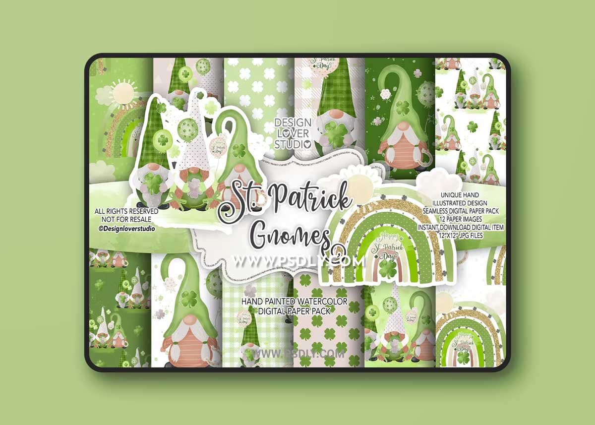 St Patrick Day digital paper pack SLZQ6LJ