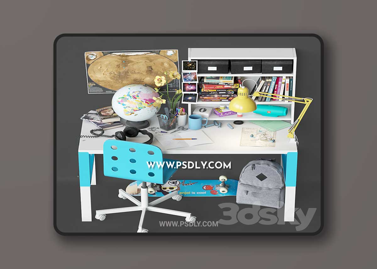 Table is not very neat schoolboy 3D Model